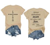 Freedom Shirt Freedom Shirts for Men Women Jesus Defeated Death So You Can Live T Shirt Khaki