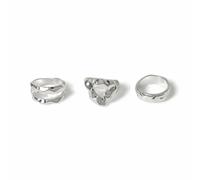 Freedom Silver-tone Molten Ring Pack Medium