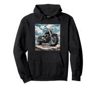 Freedom Skies and Cool Motorcycle Graphic Pullover Hoodie