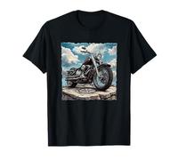 Freedom Skies and Cool Motorcycle Graphic T-Shirt