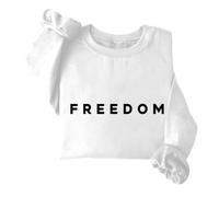 Freedom Sweashirt Women Vintage Democracy American Patriot Freedom Shirt Unisex White