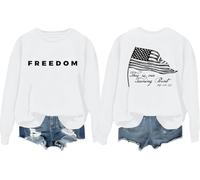 Freedom Sweatshirt Freedom Shirts For Women Man This is Our Turning Point Shirt Letter Printed Graphic Tops White