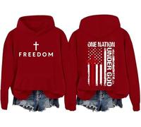 Freedom Sweatshirt One Nation Under God Hoodie Patriotic Sweatshirts For Men Women