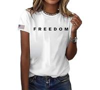 Freedom T-Shirt - America Freedom Tshirt Political Top Statement Tee Patriotic (UK, Alpha, XL, Regular, Regular, White)