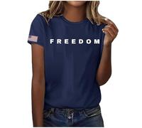 Freedom T-Shirt - America Freedom White Tshirt Political Top Statement Tee Patriotic (UK, Alpha, L, Navy)