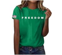 Freedom T-Shirt - America Freedom White Tshirt Political Top Statement Tee Patriotic (UK, Alpha, M, Light Green)