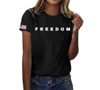 Freedom T-Shirt - America Freedom White Tshirt Political Top Statement Tee Patriotic (UK, Alpha, S, Black)
