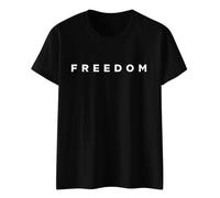 Freedom T-Shirt - Charlie Kirk T Shirt - America Freedom White Tshirt Political Top Statement Tee Patriotic 2025 (UK, Alpha, M, Black)