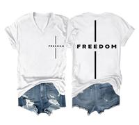 Freedom T-Shirt Vintage Democracy American Faith Freedom Cross Shirt Unisex
