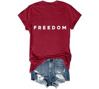 Freedom T Shirt Vintage Democracy American Patriot Freedom Shirts for Men Women Claret