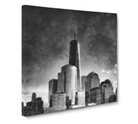 Freedom Tower in New York City Canvas Print | Gallery Wrapped 30mm Frame Wall Art | 20x20 inches | Ready to Hang | Modern Cityscape Picture | Living Room Bedroom Lounge Office
