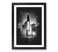 Freedom Tower in New York City Paint Splash Framed Print | A2 Black Framed Wall Art | Ready to Hang | Modern Cityscape Picture | Living Room Bedroom Lounge Office