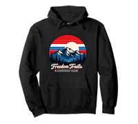 Freedom Trails Mountain Tales 4th of July Patriotic Retro Pullover Hoodie