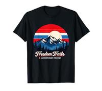 Freedom Trails Mountain Tales 4th of July Patriotic Retro T-Shirt