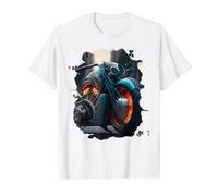 Freedom Two Wheels the Epic Dark Motorbike Value Graphic T-Shirt, Men, White, S
