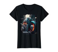 Freedom Two Wheels the Epic Dark Motorbike Value Graphic T-Shirt, Women, Black, S