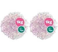 Freedom Vegan 1kg Bag Vanilla Mini Pink & White Mini Marshmallows - Vegan Marshmallows UK/Vegetarian Marshmallows UK Natural Flavours & Colours - Gelatine & Gluten Free Vegan Sweets 1kg (Pack of 2)