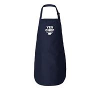 Freedomtees Yes Chef (Say it back) Apron, Bear Fun Gifts, Funny Aprons, Apron Full-Length Apron with Pockets, Blue, 22 W X 30 L