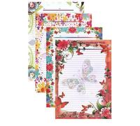 Freedy A4 Designer Sheets for Project Butterfly Design Print Sheets 80 Papers for Projects One Side Ruled Multipurpose Designer Colored Art & Craft Sheets w