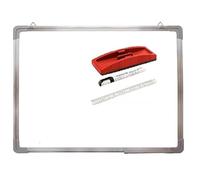 Freedy Non Magnetic 1 X 1 Feet Double Sided White Board and Chalk Board Front Side Whiteboard Marker Surface and Back Side Chalkboard Surface (Duster Marker Scale)