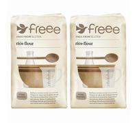 FREEE by Doves Farm Gluten Free Rice Flour 1kg x 2 - Naturally Milled White & Brown Rice for Baking, Thickening & Cooking - Vegan, Coeliac & Gluten-Free Diets with Welari Thank You Card | (2 Pack)