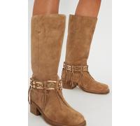 Freefall Fringe Equestrian Boots by Bronx at Free People in Natural, Size: EU 40 - female