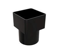 FreeFlow Black Square to Round Downpipe Adaptor Connector, Rain Water Systems