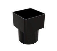 Freeflow Black Square To Round Downpipe Adaptor Connector, Rain Water Systems