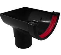 Freeflow FRR606BL Black 112mm Half Round Gutter Stop End Outlet