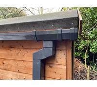 freeflow Plastic Guttering Kit For Sheds Square Gutter (4 Meter, Anthracite Grey)