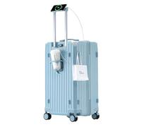 FREEFLY Carry on Luggage Medium Suitcase 4 Double Wheels Lightweight Cabin Size Suitcase Medium Cabin Suitcase Hard Shell Suitcases Aluminum Telescopic Handle 360° Universal Wheel,Blue,24in