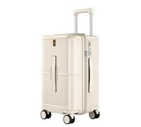 FREEFLY Hard Shell Medium Suitcase Lightweight Durable Carry On Luggage Cabin Suitcase on 4 Double Rotating Wheels,White,20in