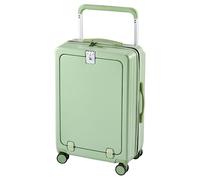 FREEFLY Hard Shell Suitcase Lightweight 4 Wheel Suitcase Carry on Luggage Cabin Suitcase with USB Charging Port and Folding Cup Holder,Green,20in