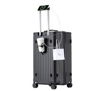 FREEFLY Hard Shell Suitcases Medium Cabin Suitcase Carry on Luggage Medium Suitcase 4 Double Wheels Lightweight Cabin Size Suitcase Aluminum Telescopic Handle 360° Universal Wheel,Black,20in