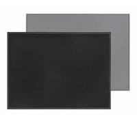 Freeform Duo Rectangular Placemat, Faux Leather, Black/Grey, One Size