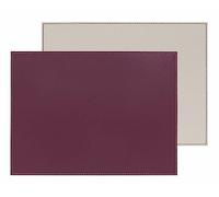 FreeForm Reversible Faux Leather Placemat, Plum/Stone, 40x30cm