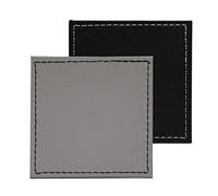 Freeform, Set of 4 Faux Leather Coasters, Black/Grey, 10 x 10 x 0.5 cm