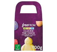 FreeFROM Cluckie The Chick Strawberry Flavour White Chocolate, Gluten Free, Vegan, 100g