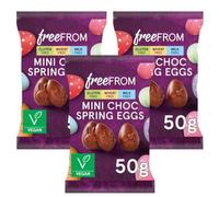 FreeFROM Mini Choc Spring Eggs, Vegan Chocolate Easter Eggs, Gluten Free, Wheat Free, Milk Free, 50g, Pack of 3