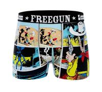 FREEGUN Lucky Luke Men's Microfibre Boxer Shorts, HD Cartoon Print, Cotton Lining, Breathable Comfort, Lucky Board, M