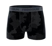 FREEGUN | Men's Boxer Briefs | Black with White Dots Print | Comfortable and Breathable | 95% Cotton 5% Elastane, Lining 100% Cotton | Boxers for Men | Underwear Size M, Black/White, M