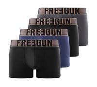 FREEGUN Men's Boxer Fg/1/Bmx4 Briefs, Black/Blue/Gold/Grey, M (Pack of 4)