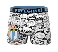 FREEGUN Men's Boxer Shorts Asterix | Elastic Waistband Cotton Novelty Gift Size XXL Blue