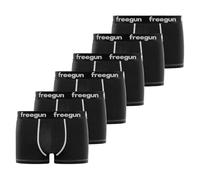 FREEGUN Men's Solid Fg/Sol/Am/1/Pk6 Boxer Shorts, Black, L (Pack of 6)