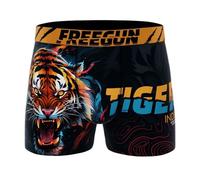 FREEGUN Men's Microfibre Boxer Shorts with Tiger Animals, A90, XL