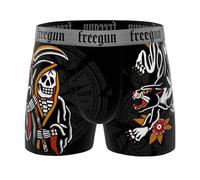 FREEGUN Men's Microfibre Skull Boxer Shorts, Dead 98, XL