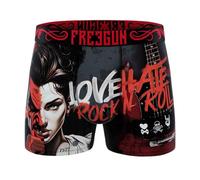 FREEGUN Men's Microfibre Skull Boxer Shorts, Love Hate Rock, M