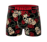 FREEGUN Men's Microfibre Skull Boxer Shorts, Skull Roses 98, L