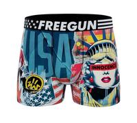 FREEGUN Men's Street Art Boxer Shorts, Usa Innocence Statue, L