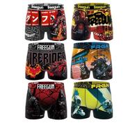 FREEGUN Pack of 6 Men's Microfibre Boxer Shorts, Street Future Robot A97, M
